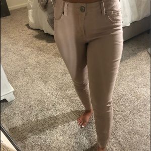 Mid-rise blush pink jeans